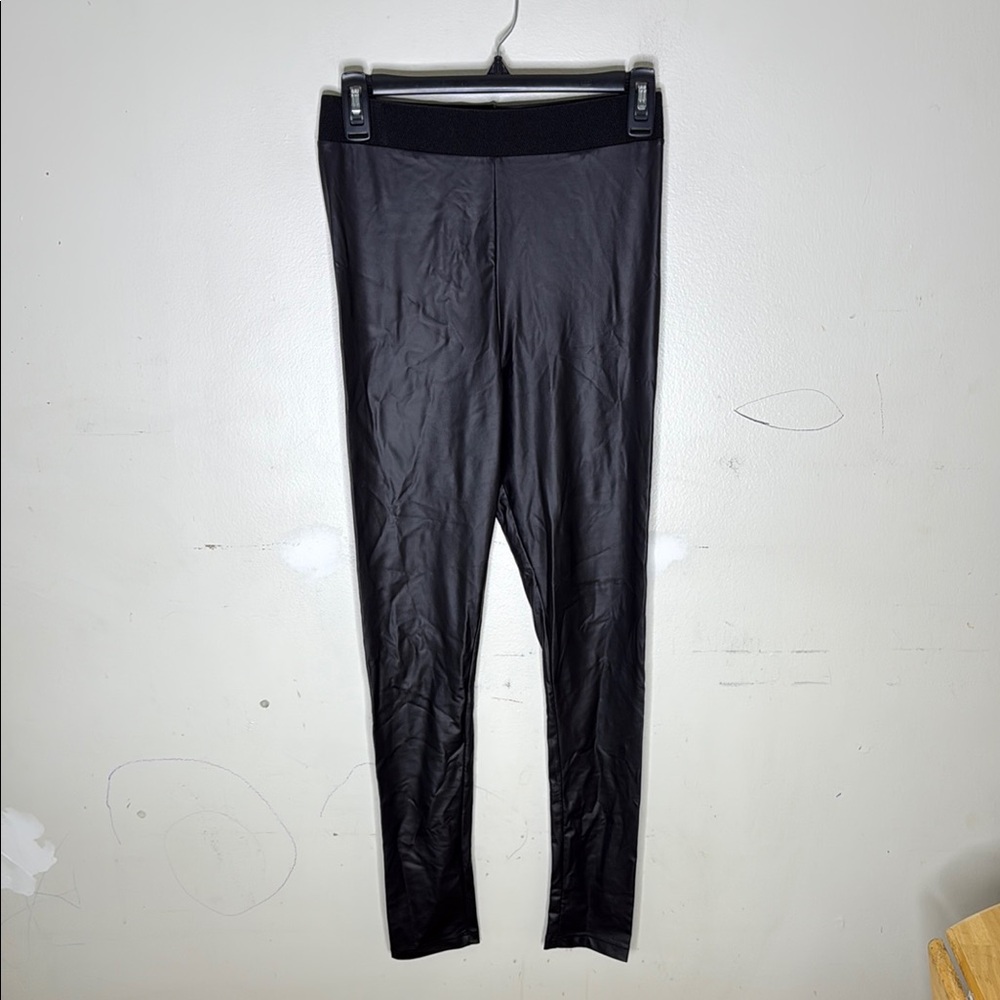 Laranor Black Faux Leather Leggings Size S/M NEW!